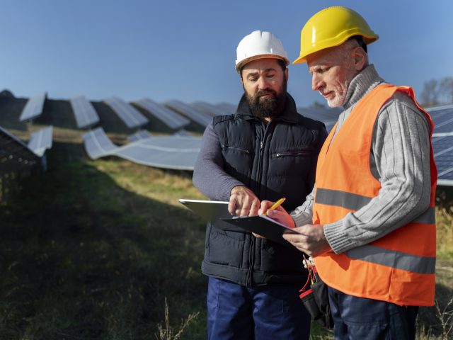 person-near-alternative-energy-plant